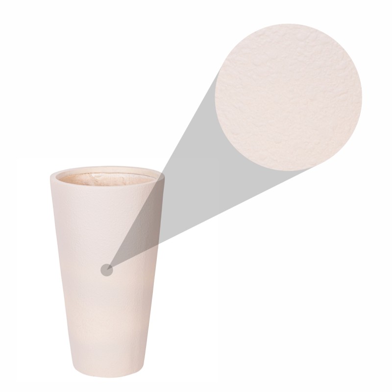 Ghiveci ecologic, Eco-friendly, Naimeed D6342, Mic, din materiale minerale, Crem, 60x30x30cm