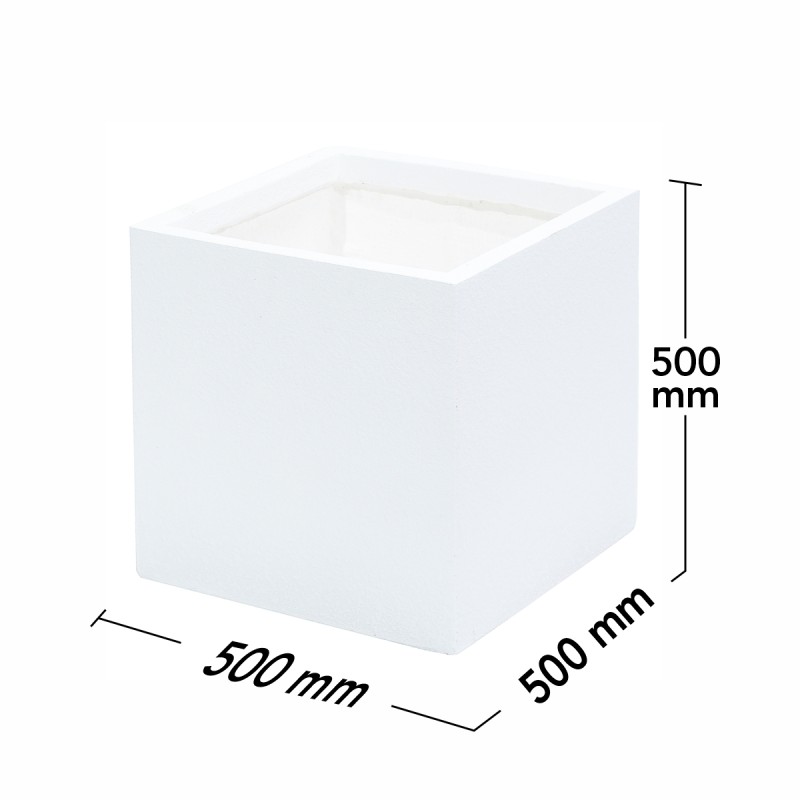 Ghiveci ecologic, Eco-friendly, Naimeed D6346, Mare, din materiale minerale, Alb, 50x50x50cm Ghiveci ecologic, Eco-friendly, Naimeed D6346, Mare, din materiale minerale, Alb, 50x50x50cm