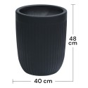 Ghiveci ecologic, Eco-friendly, Naimeed D6359, Mare, din materiale minerale, Negru, 48x40x40cm