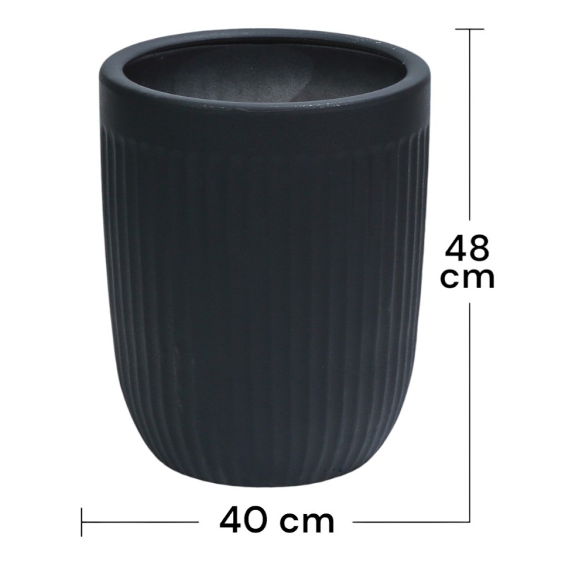 Ghiveci ecologic, Eco-friendly, Naimeed D6359, Mare, din materiale minerale, Negru, 48x40x40cm