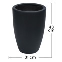 Ghiveci ecologic, Eco-friendly, Naimeed D6363, Mediu, din materiale minerale, Negru, 43x31x31cm