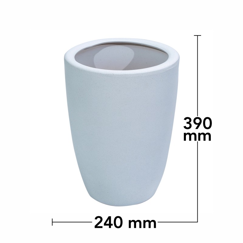 Ghiveci ecologic, Eco-friendly, Naimeed D6365, Mic, din materiale minerale, Gri, 29x24x24cm
