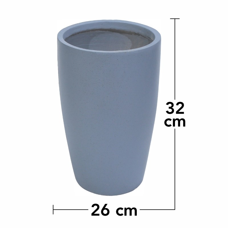 Ghiveci ecologic, Eco-friendly, Naimeed D6372, Mic, din materiale minerale, Gri, 32x26x26cm