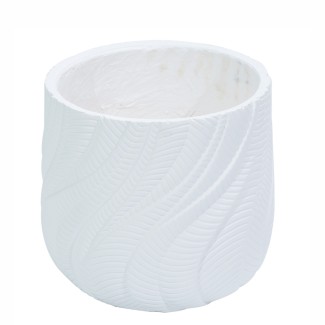 Ghiveci ecologic, Eco-friendly, Naimeed D6379, Mic, din materiale minerale, Alb, 26x29x29cm