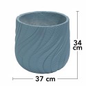 Ghiveci ecologic, Eco-friendly, Naimeed D6381, Mediu, din materiale minerale, Albastru Provincial, 34x37x37cm
