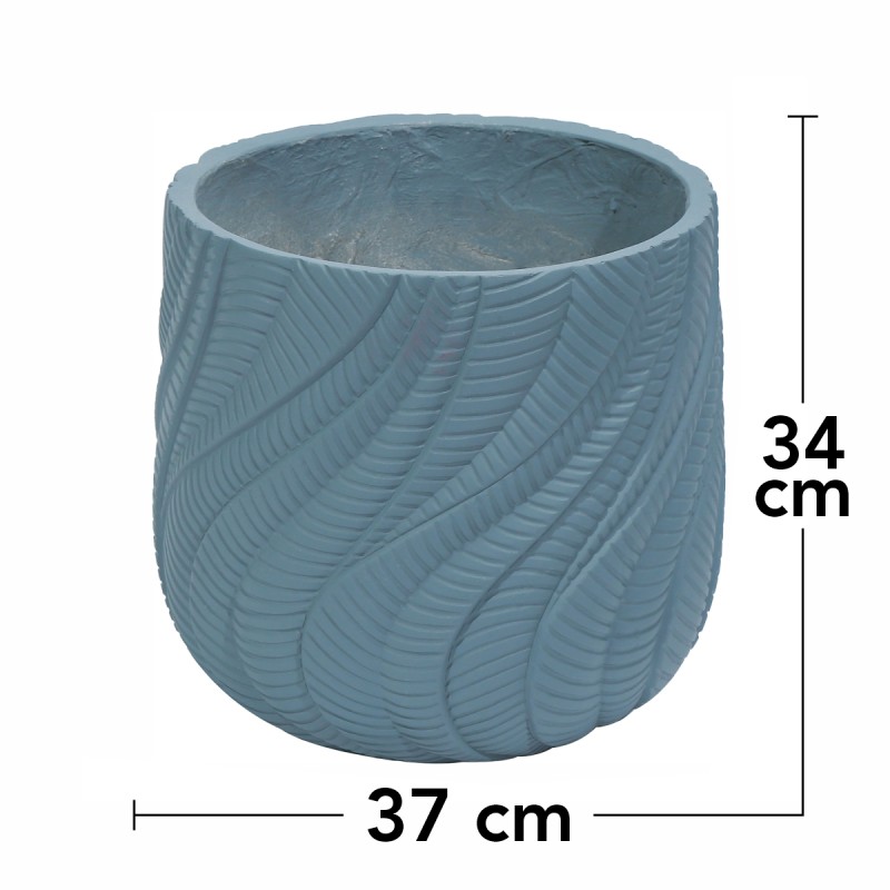 Ghiveci ecologic, Eco-friendly, Naimeed D6381, Mediu, din materiale minerale, Albastru Provincial, 34x37x37cm