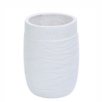 Ghiveci ecologic, Eco-friendly, Naimeed D6382, Mic, din materiale minerale, Alb, 30x21x21cm