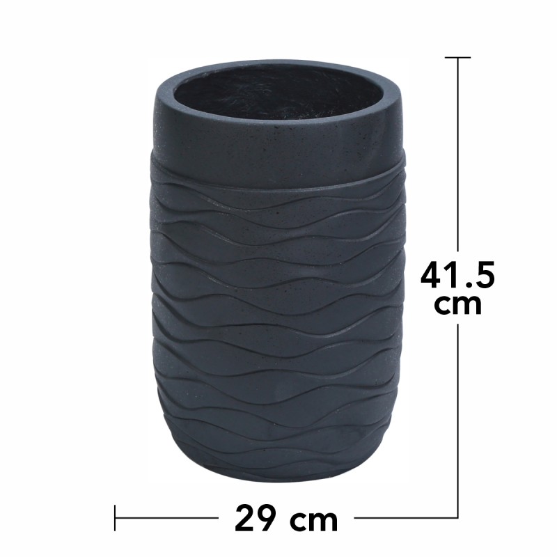 Ghiveci ecologic, Eco-friendly, Naimeed D6384 Mediu, din materiale minerale, Negru, 41,5x29x29cm Ghiveci ecologic, Eco-friendly, Naimeed D6384 Mediu, din materiale minerale, Negru, 41,5x29x29cm