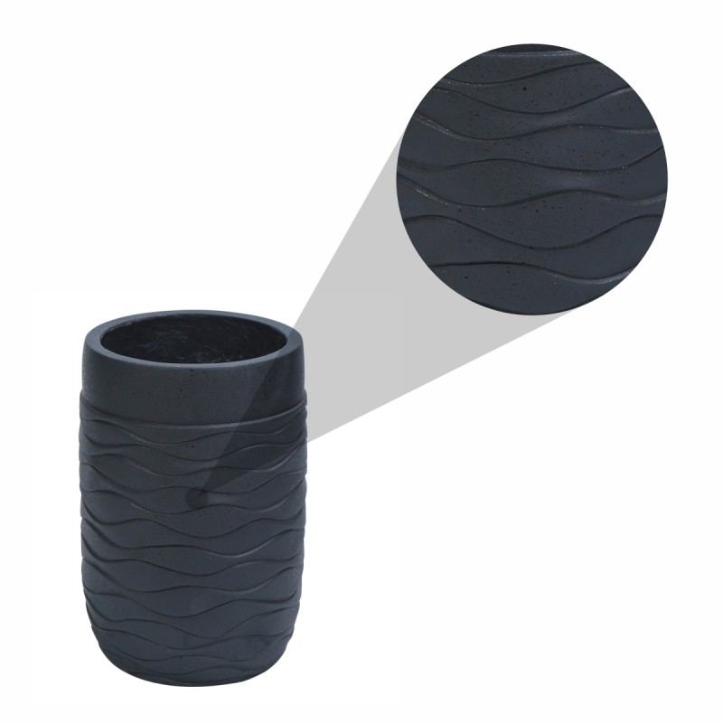 Ghiveci ecologic, Eco-friendly, Naimeed D6384 Mediu, din materiale minerale, Negru, 41,5x29x29cm Ghiveci ecologic, Eco-friendly, Naimeed D6384 Mediu, din materiale minerale, Negru, 41,5x29x29cm