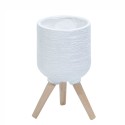 Ghiveci ecologic, Eco-friendly, Naimeed D6392, Mic, din materiale minerale, Alb, 27,5x23x23cm