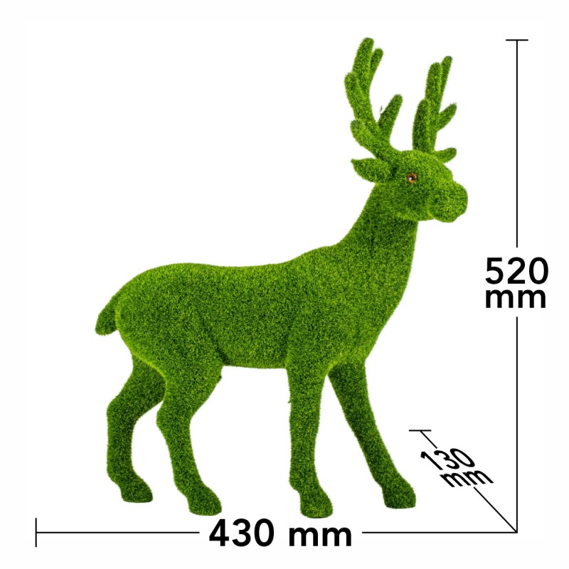 Figurina din iarba artificiala, Naimeed D6535, Cerb, Verde, 52 cm