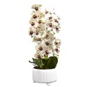 Orhidee cu aspect natural in ghiveci ceramic, 71 cm, Naimeed D4844, Alb-Visiniu Orhidee cu aspect natural in ghiveci ceramic, 71 cm, Naimeed D4844, Alb-Visiniu