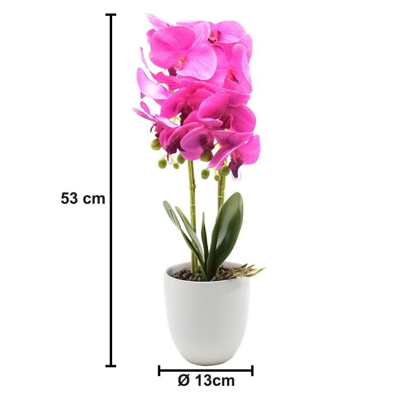 Orhidee cu aspect natural in ghiveci ceramic, 53 cm, Naimeed D4846, Magenta Orhidee cu aspect natural in ghiveci ceramic, 53 cm, Naimeed D4846, Magenta