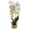Orhidee cu aspect natural in ghiveci ceramic, 50 cm, Naimeed D4847, Alb