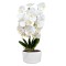 Orhidee cu aspect natural in ghiveci ceramic, 50 cm, Naimeed D4848, Alb