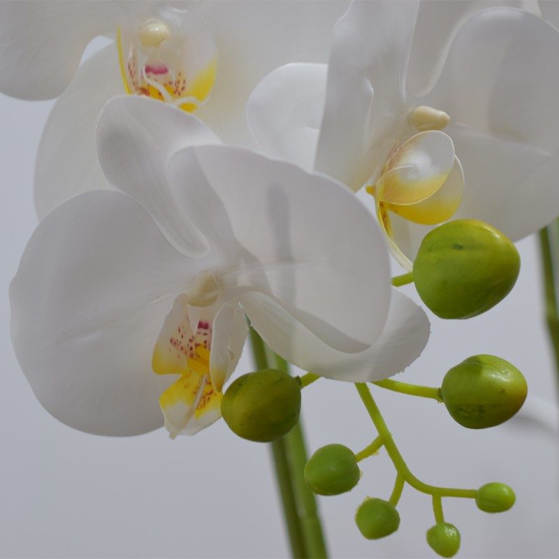 Orhidee cu aspect natural in ghiveci ceramic, 49 cm, Naimeed D4852, Alb Orhidee cu aspect natural in ghiveci ceramic, 49 cm, Naimeed D4852, Alb