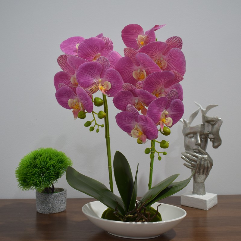 Orhidee cu aspect natural in ghiveci ceramic, 49 cm, Naimeed D4852, Magenta Orhidee cu aspect natural in ghiveci ceramic, 49 cm, Naimeed D4852, Magenta