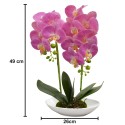 Orhidee cu aspect natural in ghiveci ceramic, 49 cm, Naimeed D4852, Magenta Orhidee cu aspect natural in ghiveci ceramic, 49 cm, Naimeed D4852, Magenta