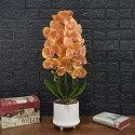 Orhidee cu aspect natural in ghiveci ceramic, 70 cm, Naimeed D4855, Portocaliu