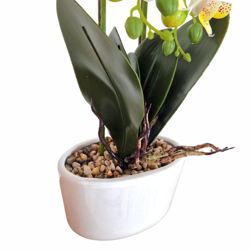 Orhidee cu aspect natural in ghiveci ceramic, 50 cm, Naimeed D5819, Alb Orhidee cu aspect natural in ghiveci ceramic, 50 cm, Naimeed D5819, Alb