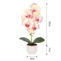 Orhidee cu aspect natural in ghiveci ceramic, 42 cm, Naimeed D6881, Galben pal Orhidee cu aspect natural in ghiveci ceramic, 42 cm, Naimeed D6881, Galben pal