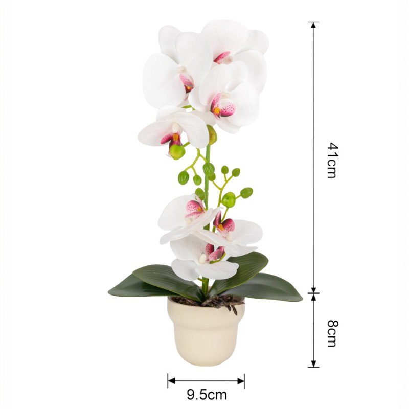 Orhidee cu aspect natural in ghiveci ceramic, 49 cm, Naimeed D6895, Alb Orhidee cu aspect natural in ghiveci ceramic, 49 cm, Naimeed D6895, Alb
