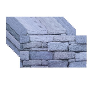 Set 12 panouri decorative, SXP + PVC, autoadezive, imitatie mozaic de caramida cu textura in relief, Naimeed D2949-model-6, 60x30x0.5 cm, Albastru