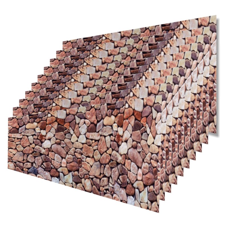 Set 10 panouri decorative, Autoadeziv, suprafata acoperita 1.8 m2, Naimeed D3503, 30x60 cm, Pietre