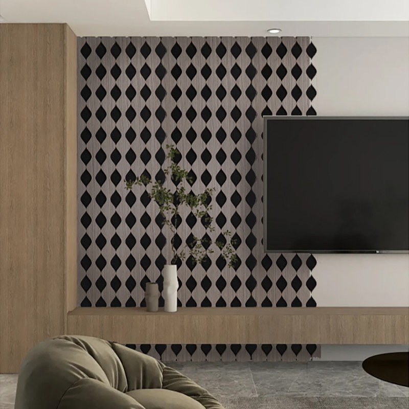 Set 3 Panouri riflaj acustic decorativ, MDF si pasla, Naimeed D6234, 240x30x1.8cm, Gri Set 3 Panouri riflaj acustic decorativ, MDF si pasla, Naimeed D6234, 240x30x1.8cm, Gri