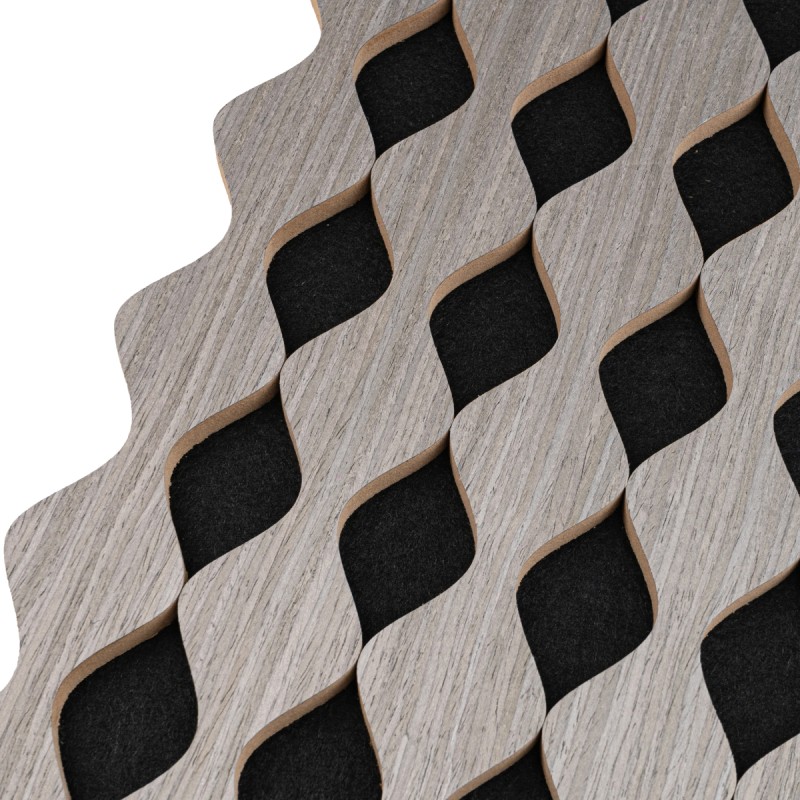 Set 3 Panouri riflaj acustic decorativ, MDF si pasla, Naimeed D6234, 240x30x1.8cm, Gri Set 3 Panouri riflaj acustic decorativ, MDF si pasla, Naimeed D6234, 240x30x1.8cm, Gri
