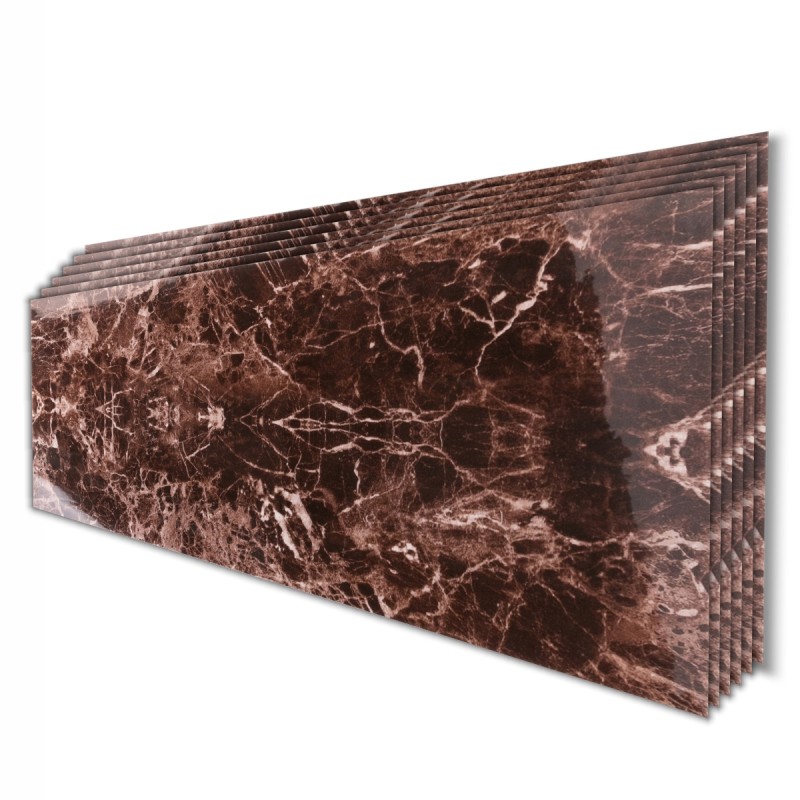 Set 6 panouri decorative, Naimeed D6571, Autoadeziv, aspect lucios, suprafata acoperita 1.08 mp, 30x60 cm, Maro Set 6 panouri decorative, Naimeed D6571, Autoadeziv, aspect lucios, suprafata acoperita 1.08 mp, 30x60 cm, Maro