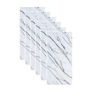 Set 6 panouri decorative autoadezive cu folie de aluminiu, efect marmura,  suprafata acoperita 1.08 m², Naimeed D7123, 60x30 cm, Gri deschis Set 6 panouri decorative autoadezive cu folie de aluminiu, efect marmura,  suprafata acoperita 1.08 m², Naimeed D7123, 60x30 cm, Gri deschis