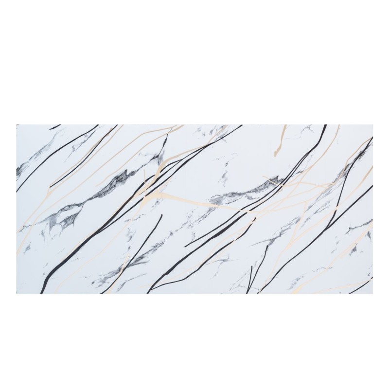 Set 6 panouri decorative autoadezive cu folie de aluminiu, efect marmura,  suprafata acoperita 1.08 m², Naimeed D7123, 60x30 cm, Gri deschis