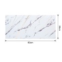 Set 6 panouri decorative autoadezive cu folie de aluminiu, efect marmura,  suprafata acoperita 1.08 m², Naimeed D7124, 60x30 cm, Alb