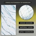 Set 6 panouri decorative autoadezive cu folie de aluminiu, efect marmura,  suprafata acoperita 1.08 m², Naimeed D7125, 60x30 cm, Alb/Albastru