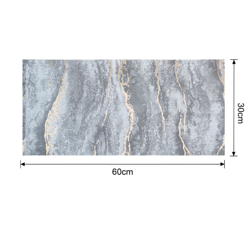 Set 6 panouri decorative autoadezive cu folie de aluminiu, efect marmura,  suprafata acoperita 1.08 m², Naimeed D7126, 60x30 cm, Gri inchis