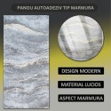 Set 6 panouri decorative autoadezive cu folie de aluminiu, efect marmura,  suprafata acoperita 1.08 m², Naimeed D7126, 60x30 cm, Gri inchis