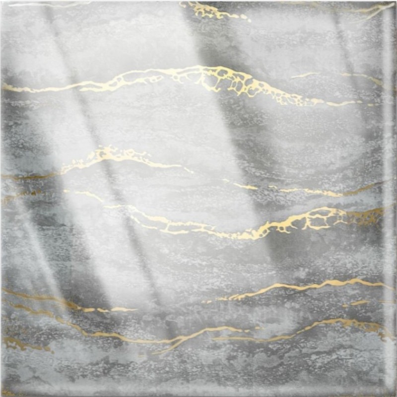 Set 6 panouri decorative autoadezive cu folie de aluminiu, efect marmura,  suprafata acoperita 1.08 m², Naimeed D7126, 60x30 cm, Gri inchis