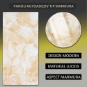 Set 6 panouri decorative autoadezive cu folie de aluminiu, efect marmura,  suprafata acoperita 1.08 m², Naimeed D7131, 60x30 cm, Crem