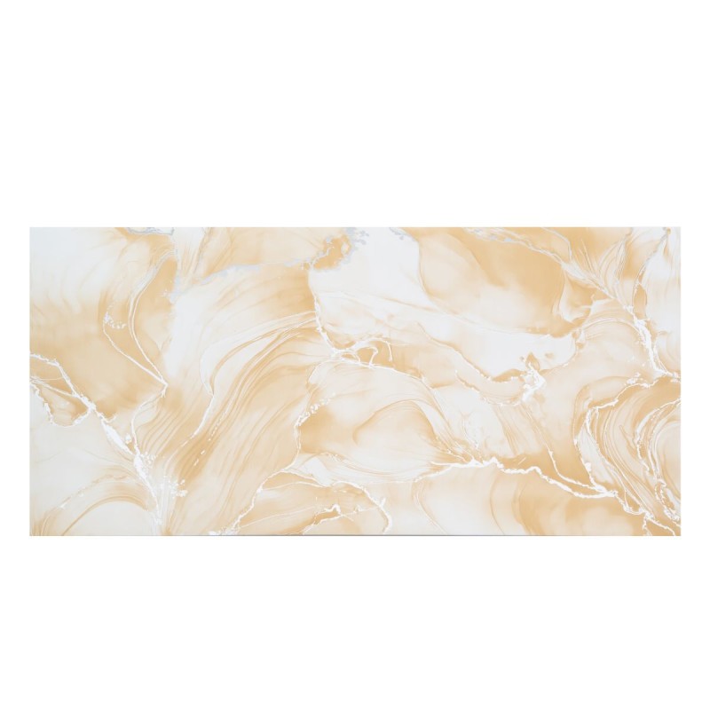 Set 6 panouri decorative autoadezive cu folie de aluminiu, efect marmura,  suprafata acoperita 1.08 m², Naimeed D7131, 60x30 cm, Crem
