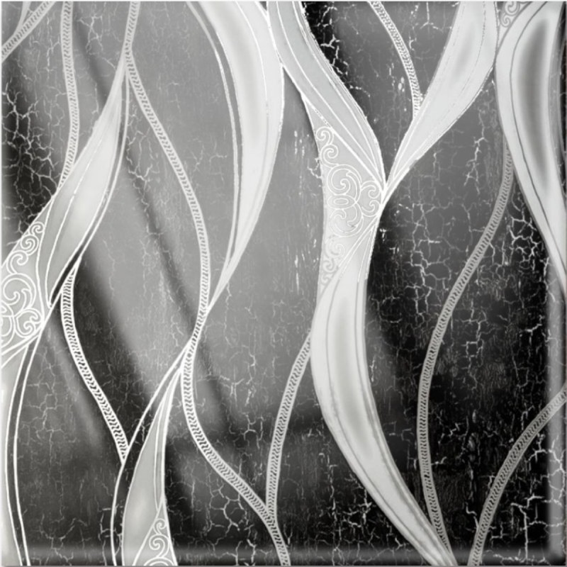 Set 6 panouri decorative autoadezive cu folie de aluminiu, efect marmura,  suprafata acoperita 1.08 m², Naimeed D7132, 60x30 cm, Negru