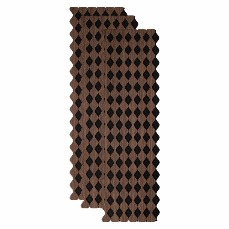Set 3 Panouri riflaj acustic decorativ, MDF si pasla, Naimeed D6232, 240x30x1.8cm, Nuc Set 3 Panouri riflaj acustic decorativ, MDF si pasla, Naimeed D6232, 240x30x1.8cm, Nuc