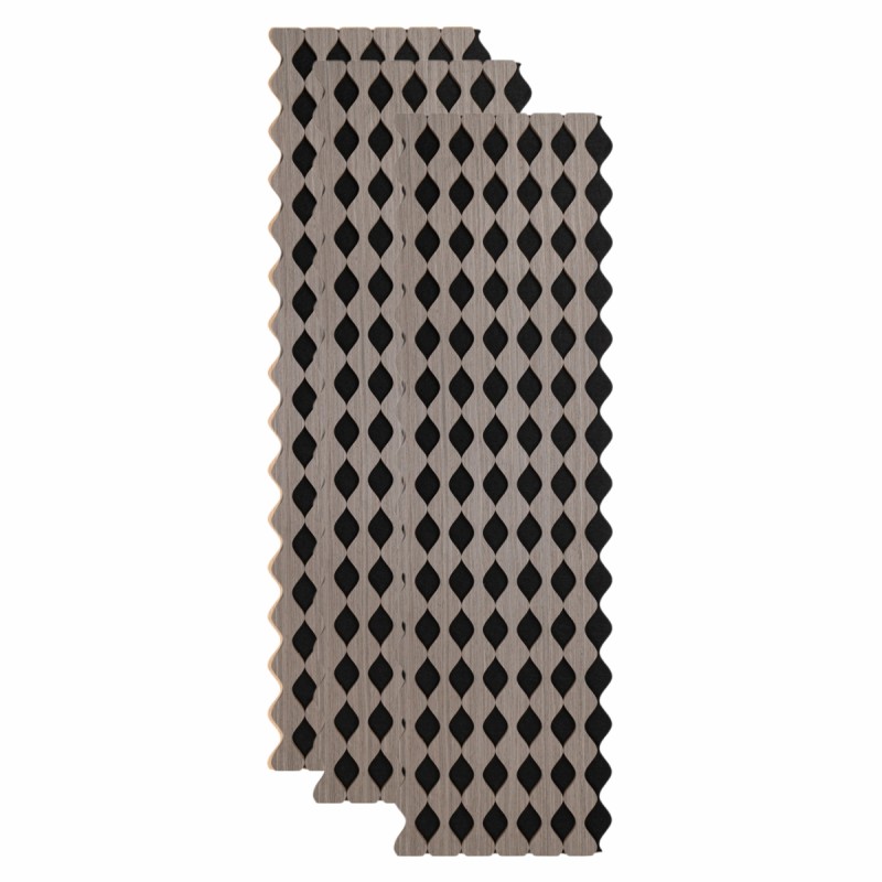 Set 3 Panouri riflaj acustic decorativ, MDF si pasla, Naimeed D6234, 240x30x1.8cm, Gri Set 3 Panouri riflaj acustic decorativ, MDF si pasla, Naimeed D6234, 240x30x1.8cm, Gri