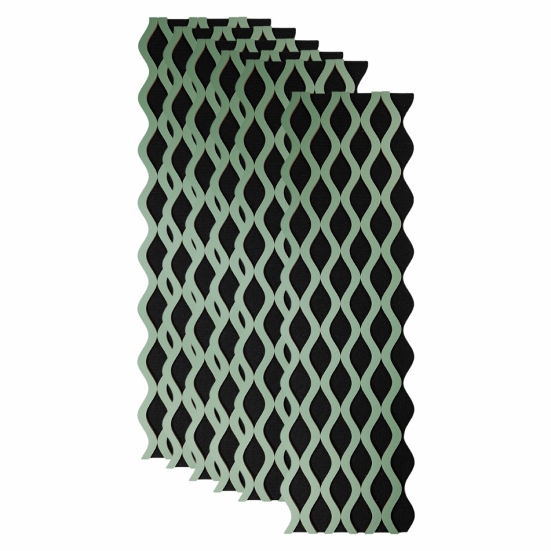 Set 6 Panouri riflaj acustic decorativ, MDF si pasla, Naimeed D6240, 240x30x1.8cm, Verde Set 6 Panouri riflaj acustic decorativ, MDF si pasla, Naimeed D6240, 240x30x1.8cm, Verde