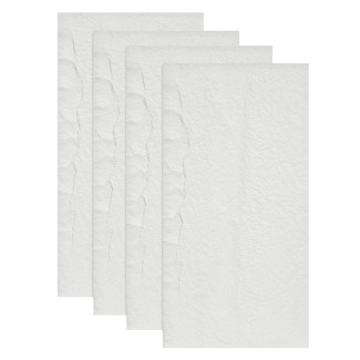 Set 4 x Panou Decorativ 3D, Naimeed D5738, ultrausor, design elegant, PU, 120 x 60 x 3 cm, Alb