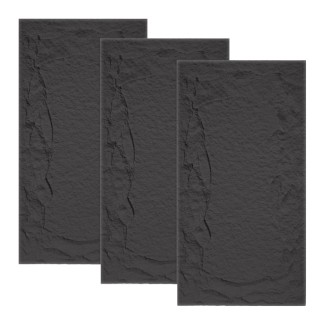 Set 3 x Panou Decorativ 3D, Naimeed D5751, ultrausor, design elegant, PU, 120 x 60 x 5 cm, Negru