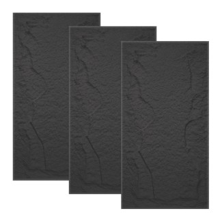 Set 3 x Panou Decorativ 3D, Naimeed D5756, ultrausor, design elegant, PU, 120 x 60 x 5 cm, Negru