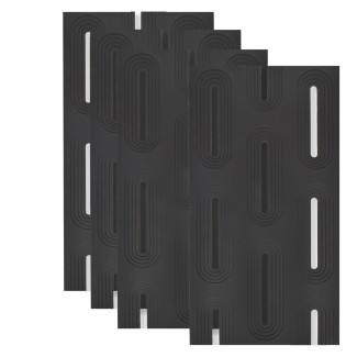 Set 4 x Panou Decorativ 3D, Naimeed D5765, ultrausor, design elegant, PU, 120 x 60 x 3 cm, Negru