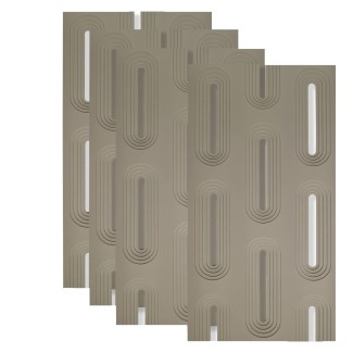 Set 4 x Panou Decorativ 3D, Naimeed D5766, ultrausor, design elegant, PU, 120 x 60 x 3 cm, Crem