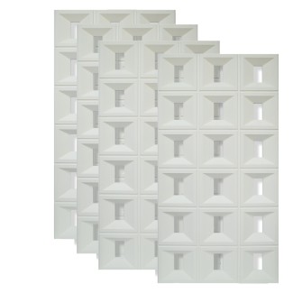 Set 4 x Panou Decorativ 3D, Naimeed D5767, ultrausor, design elegant, PU, 120 x 60 x 3 cm, Alb